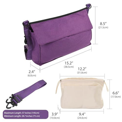 LUEXBOX Yoga Mat Bag with Liner Partition Storage Pockets, Oxford Cloth Yoga Pat Carrier with Large Zipper Pocket, Adjustable Shoulder Strap Yoga Rug Carrying Bag for Women - color: Purple