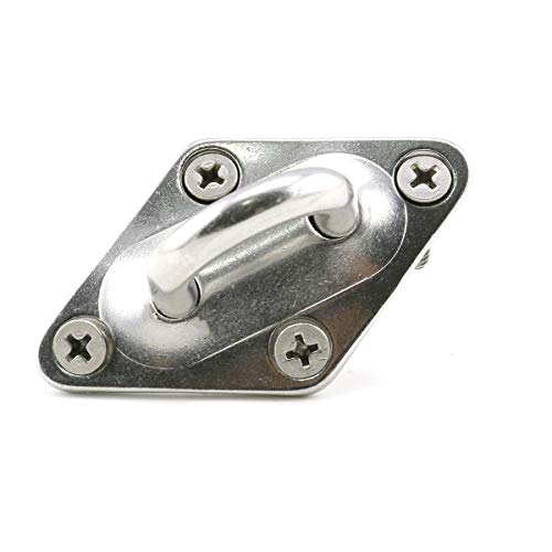 heyous 2 Set M8 Suspension Ceiling Wall Mount U Hook Anchor Hanger Stainless Steel Heavy Duty Multi Purpose Hammock Swing Ceiling Hook Rhombic Base Plate with Snap Hook - color: Rhombic, size: M8