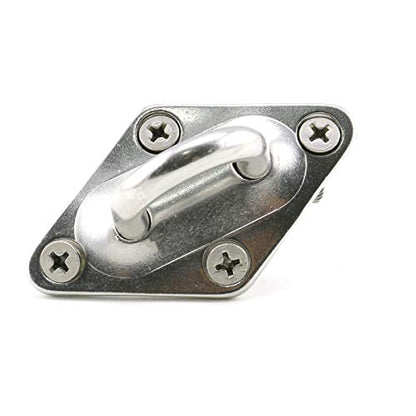 heyous 2 Set M8 Suspension Ceiling Wall Mount U Hook Anchor Hanger Stainless Steel Heavy Duty Multi Purpose Hammock Swing Ceiling Hook Rhombic Base Plate with Snap Hook - color: Rhombic, size: M8