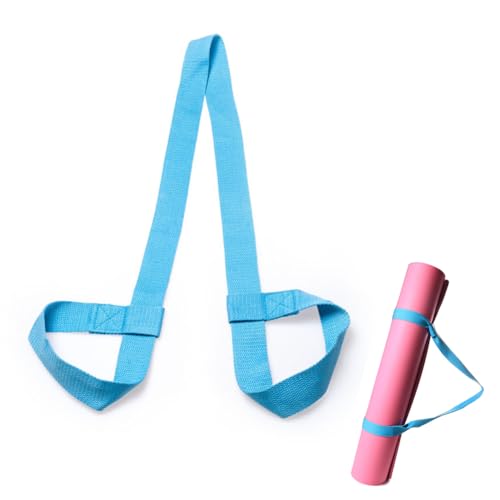 AKOAK Adjustable Yoga Mat Strap, Multi-purpose Strap, Durable Yoga Mat Carrying Strap (Excluding Yoga Mat), Pack of 1 - color: Sky Blue