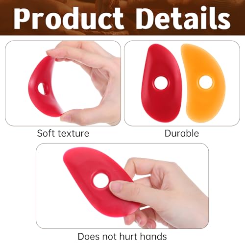2 Pcs Soft Rubber Pottery Ribs, Silicone Pottery Clay Sculpt Tools for Smooth Finishing Sculpting Shapes Sculpting Mud Trimming Throwing