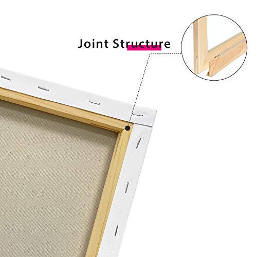PHOENIX Stretched Canvas for Painting 12x16 Inch/6 Value Pack, 8 Oz Triple Primed 5/8 Inch Profile 100% Cotton White Blank Canvas, Artist Framed Canvas for Oil Acrylic & Pouring Art - size: 12"x16", style: Studio Set (8 Oz.)