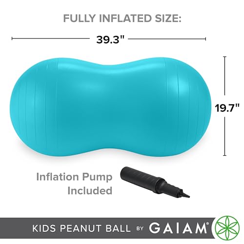 Gaiam Kids Peanut Ball Chair, Flexible Seating for Classroom | Active Bounce Seat | Wiggly Kids | Core Engagement | Ball Chair - color: Teal