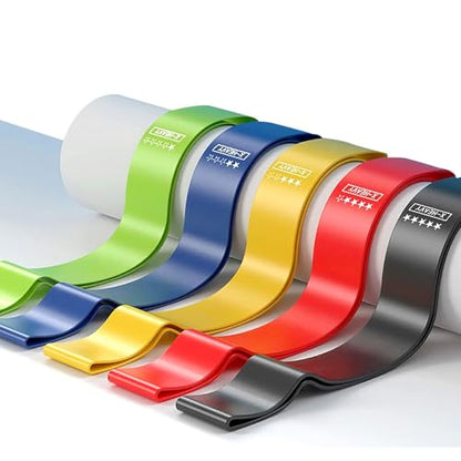 5 Pack Elastic Resistance Bands Set for Hip & Leg Workouts - Multi-Level Loop Exercise Bands for Home Gym, Yoga, Pilates & Strength Training