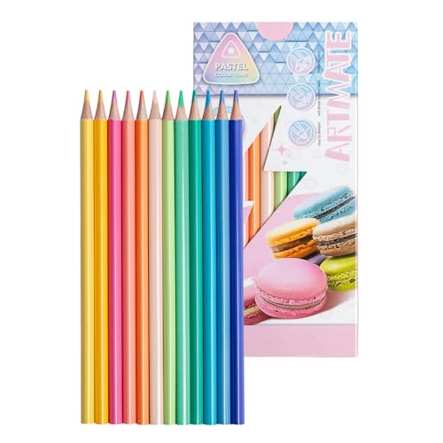 Colored Pencils Set, Neon, Pastel, Classic, Metallic, Skin Tone, Pre-Sharpened Coloring Pencils for Adults, Kids Beginners, Drawing, Sketching, Shading, Blending, Art Supplies (Pastel Color) - color: Pastel Color