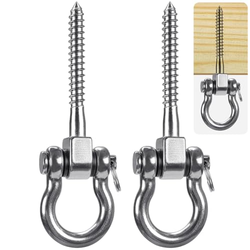 SELEWARE Heavy Duty Swing Hanger, 2 Pack Porch Swing Hardware - color: U (5 inch, 2 Pack)