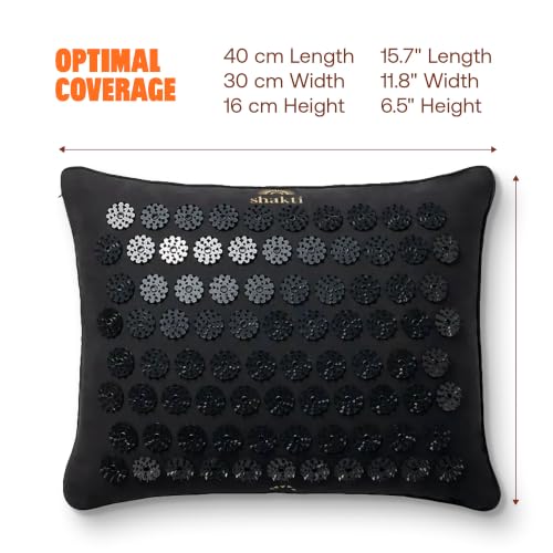 ShaktiMat Acupressure Pillow, Neck & Shoulder Relief, Premium Level 2 Black - color: Premium-black, size: Level 2