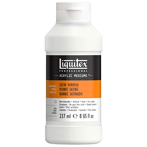 Liquitex Professional Satin Varnish, 237ml (8-oz) | 100% Acrylic Polymer Varnish Satin Sheen, Protects & Resists Dirt Retention, Increases Brightness, Resists Discoloration - color: Satin, style: 8-oz