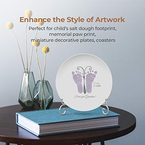 TR-LIFE Plate Stands for Display - 4 Inch Plate Holder Display Stand + Metal Easel Stand for Picture Frame, Decorative Plates, Photo, Book, Collectibles (2 Pack) - size: 4 Inch