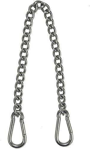 Hanging Chair Chain with Two Carabiners, Stainless Steel Hanging Kits for Hammock Punching Bags Heavy Duty 400LB Capacity Indoor Outdoor, 2 Sets