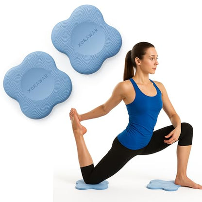 Yoga Blocks 2 Pack | Stretch Straps with Loops | Knee Cushions for Kneeling 2 Packs | Pilates Starter Kit for Women,Pilates Equipment Set, Home Workout Equipment for Women