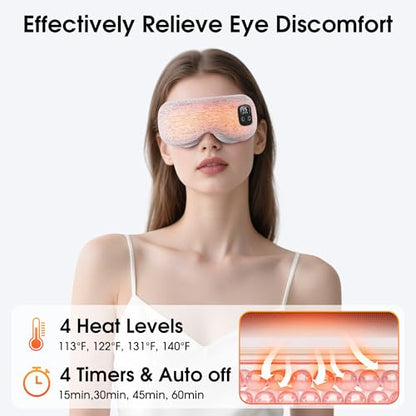 Heated Eye Mask, Cordless Rechargeable Eye Compress