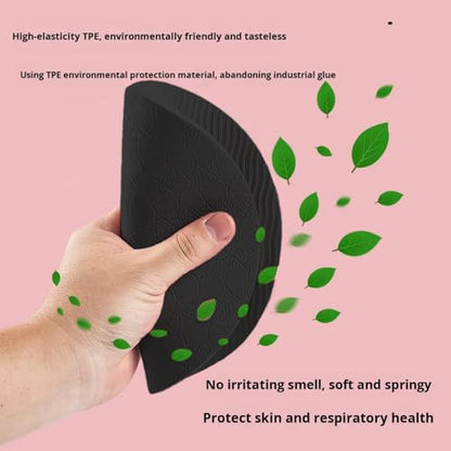 2-piece set yoga knee pads and exercise mats - super thick anti slip support for thick boards, gardening, push ups, knees, Pilates, and floor exercises - knees, elbows, wrists - color: black
