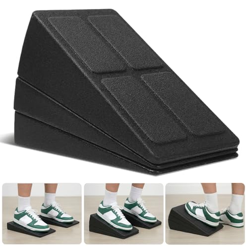 Foam Slant Board Squat Wedge, 3 Pcs Adjustable Calf & Foot Stretcher Set