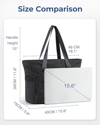 BAGSMART Tote Bag for Women, Lightweight Tote Bag with Yoga Mat Strap - color: 블랙.