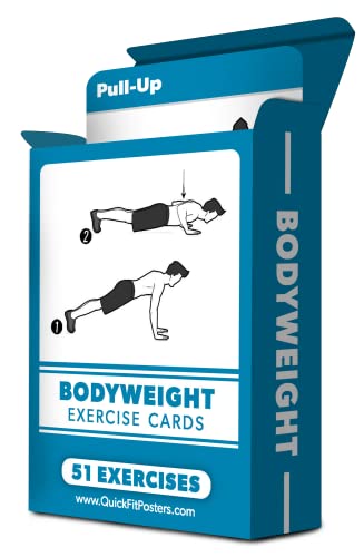Bodyweight Exercise Cards - Fitness Playing Cards with Over 50 Body Weight Workouts - 2.5" x 3.5" (Standard Playing Card Size)