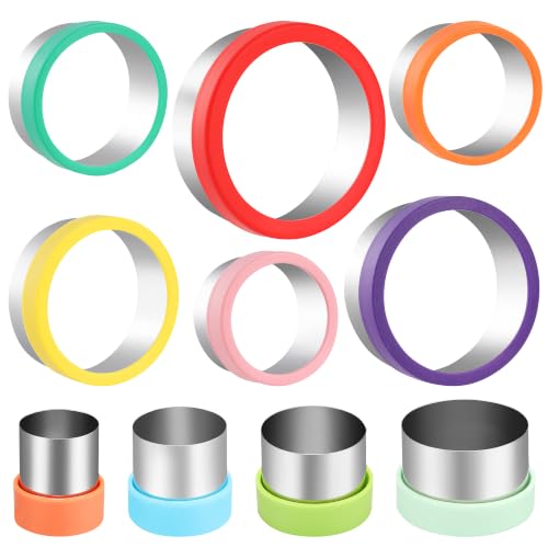 laxizar 10 Pcs Round Cookie Cutters Set Stainless Steel Biscuit Cutter