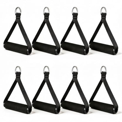 Garneck 4pcs Resistance Band Handles Plastic D Ring Exercise Strap Foam Handle Band Fitness Equipment for Home Gym Overhead Strength Training Stretching Black - color: 8pack