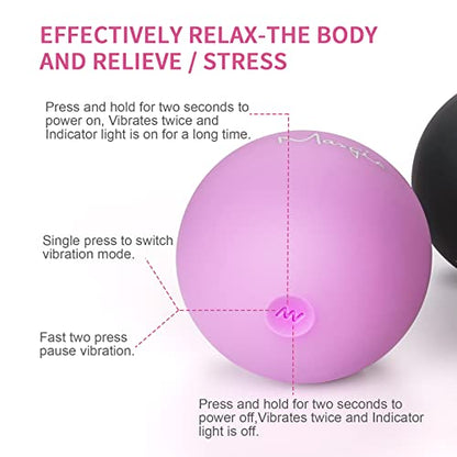 3" Single Massage Ball, 5 Speeds Vibrating Massage Ball Roller for Trigger Point Therapy, Deep Tissue Massager for Back, Neck, Foot, Myofascial Release, Pain Relief, Muscle Recovery,Purple - color: Purple