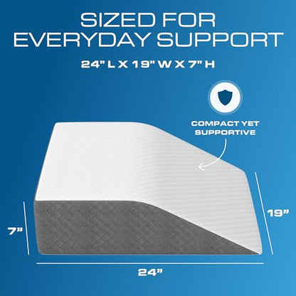 Kolbs Leg Elevation Pillow for After Surgery | Flat Top Bed Wedge Bolster Pillow for Legs | Foot, Knee, Ankle Elevation Post Surgery (Flat Top 7" Height) - size: Flat Top 7" Height - Grey