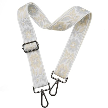 1.5" Wide Purse Strap Adjustable Replacement Gunmetal Hardware Long Crossbody Bag Strap for Thick Shoulder Bags Canvas Handbags Straps - color: Gunmetal Hardware-A-gary-2