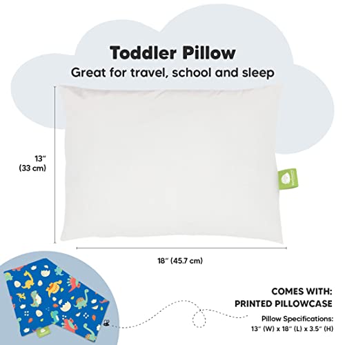 Toddler Pillow with Pillowcase, 13x18 My Little Dreamy Pillow (DinoWorld) - color: Dinoworld