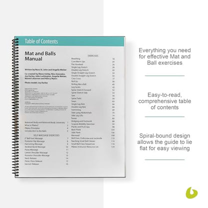 Balanced Body Mat and Ball Guide, Ball and Mat Pilates Guide for Workout Equipment, Exercise Manual for Home Gym or Studio Use - size: Mat and Ball