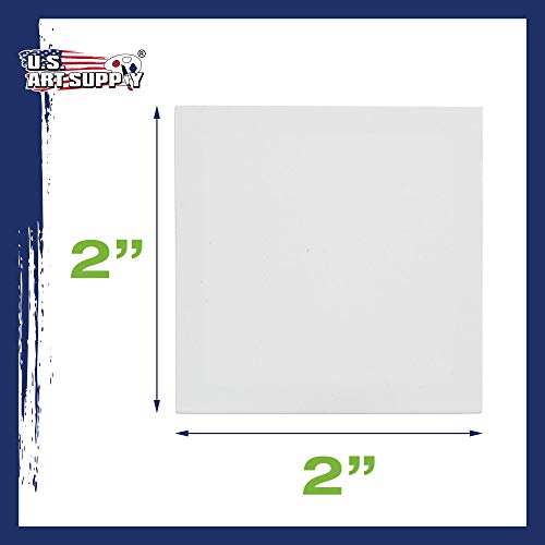 U.S. Art Supply 2" x 2" Mini Stretched Canvas for Painting Pack of 12 | Professional Primed - Ideal for Arts & Crafts - size: 2" x 2" - Pack of 12