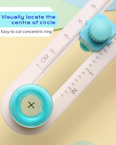Oythiem Circle Cutter Tool for Paper Crafts - Rotary Cutter Round Cutting Knife for Scrapbooking, Card Making, Art And Diy Crafts, Fits Circles with A Radius Between 0.6"-4" - size: 1 Cutter tool & 0 Cutter head (0.6"-4")