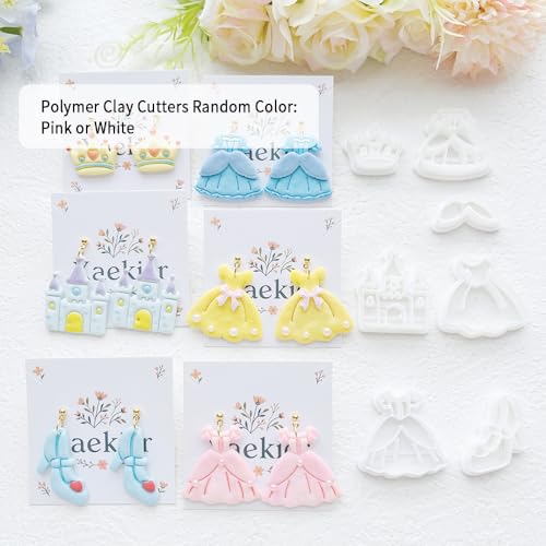 12-Piece Fashion & Castle Theme Clay Cutters Set - Princess Dress, Crown, Shoe & Castle Shape Craft Stencils for DIY Modeling Compound, Polymer Clay Art, and Earring Making Supplies - color: J color