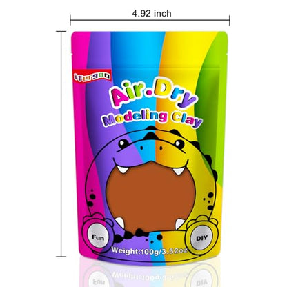 ifergoo 100g Brown Air Dry Clay, 3.5oz DIY Creative Modeling Clay for Kids | Refill Foam Magic Clay for School Art & Craft Project, Slime Supplies, Ultra-light & Soft, Gift for Age 3-12 Boys & Girls - color: Brown/100g