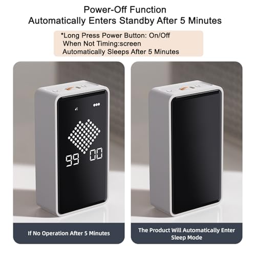 Digital Hourglass Timer, 1-99 Minutes Adjustable Time Sand Time Desk Countdown Clock, Mute/High/Low Adjustable Volume for Classroom, Homeschooling Study Tool, Task Reminder, Home, Kitchen (Black)