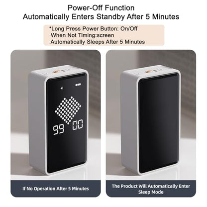 Digital Hourglass Timer, 1-99 Minutes Adjustable Time Sand Time Desk Countdown Clock, Mute/High/Low Adjustable Volume for Classroom, Homeschooling Study Tool, Task Reminder, Home, Kitchen (Black)
