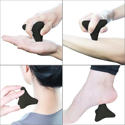 Manual Trigger Point Massage Tool Small Massager Ball 3″×2.6″ Black - color: Black