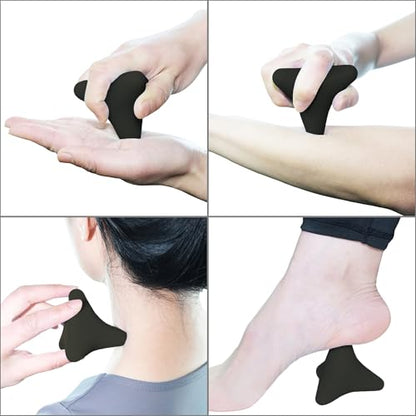Manual Trigger Point Massage Tool Small Massager Ball 3″×2.6″ Black - color: Black