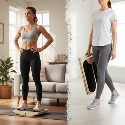 Slant Board for Calf Stretching,Balance Board,Adjustable Calf Stretcher,400 lbs Cap,Wooden Slant Board Anti-Slip Incline Board, Ankle Support,Incl.2 Resistance Bands,Instruction Card & Sand Paper.