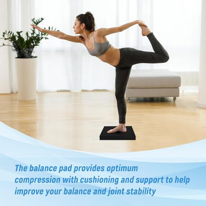 Balance Pad, 20"x16"x2.5" Non-Slip TPE Knee Cushion - color: Black - XL - 20" x 16" x 2.5"