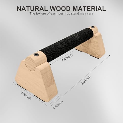 Wooden Parallettes Bars, 2 PCS Wood Push Up Bars Non-Slip Base - color: 10 inch