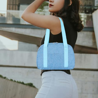 Mini Gym Bag for Women Girl 12 inch Small Gym Tote Lightweight Carry On Bag - color: Light Blue