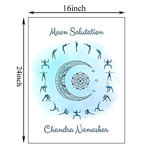 BACJUOPLDArt Yoga Sun Salutation and Moon Salutation Celestial Posters and Prints Yoga Studio Wall Art Decor Yoga Gift Art Canvas Painting unframed 16 Inches x 24 Inches inchx2