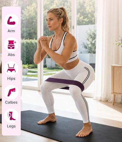 5 Pack Resistance Bands Set, Natural Latex Exercise Bands for Strength Training, Yoga Pilates Stretching, Full Body Workout & Physical Therapy for Men Women Beginners
