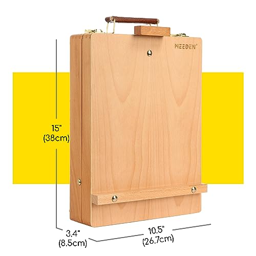 MEEDEN Table Top Easel for Painting: Portable Tabletop Easel with Storage | Wood Easel for Adults - Sketch Box Easel for Students Artist Beginner - Art Desk Easel for Plein Air Natural 15"x10.5" - color: Natural, size: Medium