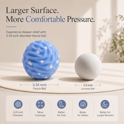 Massage Ball Set Peanut Ball 3.35"Fascia Ball for Foot Handle Ball for Back