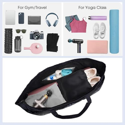 Yoga Mat Bag Yoga Mat Carrier with Shoes Compartment & Wet Pocket Pilates Bag with Zipper Pockets & Yoga Mat Holder Strap Yoga Bags and Carriers Fits All Your Stuff - color: Mandala Black
