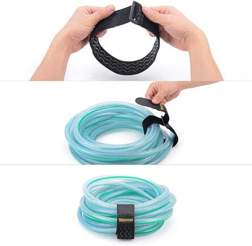 Trilancer Elastic Cinch Straps with Anti-Slip Strips, 18'' x 2'' (4 Pack) | Hook and Loop Storage Straps with Buckle, Bundling Bands for Extension Cords, Cables, Ropes, Hoses, Bike, Boat, Pant Garters - size: 18"(4 pcs)