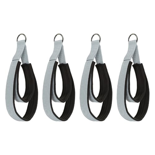 Pilates Double Loop Strap, D-Ring Padded Fitness Strap Pilates Handle Exercise - color: Gray