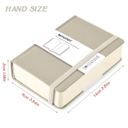 Mix Media Pad,3.5"x5.5" Small Hardcover Leather Art Sketchbook,105 GSM 200 Sheets/400 Pages Acid Free Artistic Painting Drawing Sketching Writing Paper, Handy Pocket Journal Notebook. Grey - color: 105gsm-grey