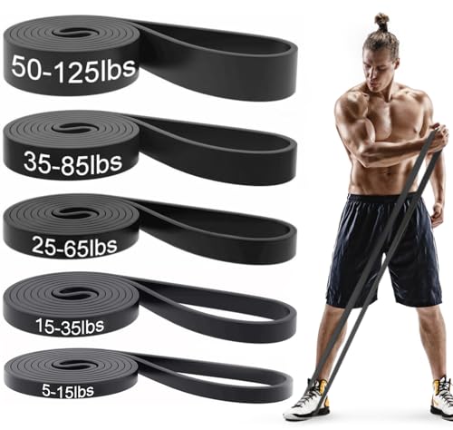 Pull Up Bands, Resistance Bands Set, Exercise Workout Bands for Men & Women, Ideal for Body Stretching, Physical Therapy and Muscle Training - color: Black