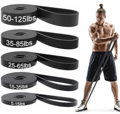 Pull Up Bands, Resistance Bands Set, Exercise Workout Bands for Men & Women, Ideal for Body Stretching, Physical Therapy and Muscle Training - color: Black
