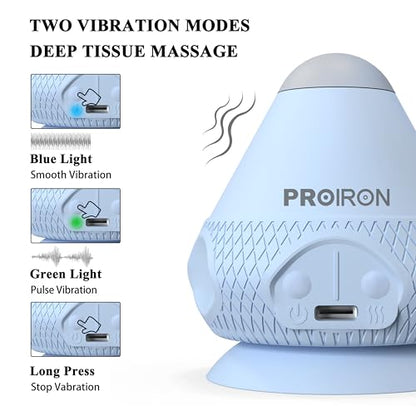 PROIRON Mountable Massage Ball with Suction Cup Pinpoint Deep Tissue Muscle Knot & Sore Relief, Vibration & Heating Trigger Point Massage Tool for Back Neck, Self-Massage Tool - color: Blue